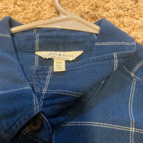 Lucky Brand Navy Checkered Button Down Shirt - Picture 3 of 5